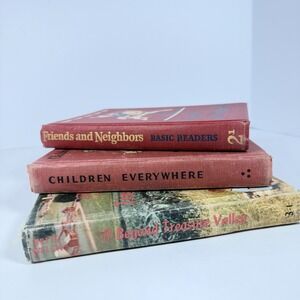 Vintage 1940s–1950s Basic Readers School Books Lot of 3 Hardcover